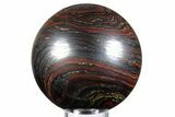 Polished Tiger Iron Stromatolite Sphere - Billion Years #348918-1